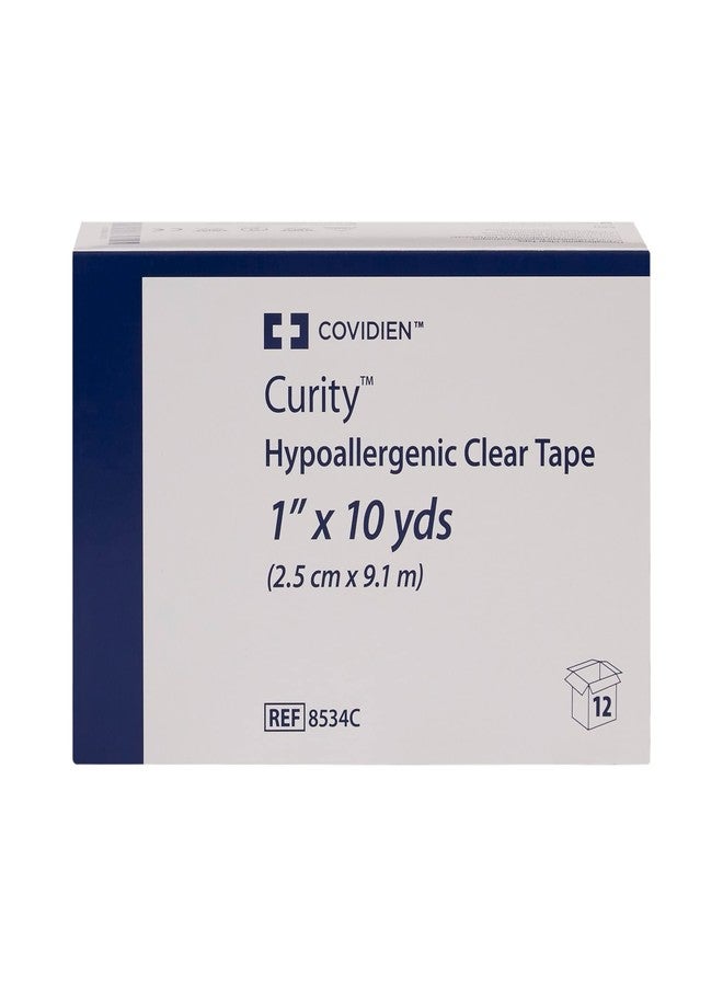 Kendall Medical Tape, 1 Inch x 10 Yd, Plastic, Transparent, Non-Sterile, 12 Rolls, 1 Pack - Image 2